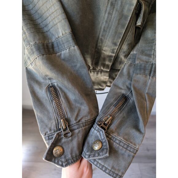 Zadig & Voltaire Klara Asymmetrical Green Cotton Military Jacket Womens Medium - Picture 6 of 13